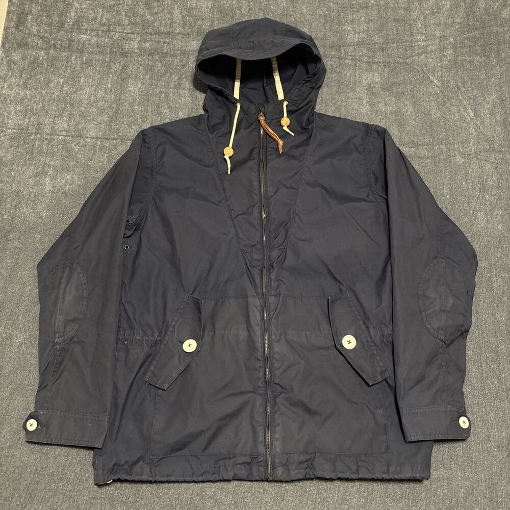 Penfield Hudson Wax Cloth Jacket Womens XL Blue Hooded Outdoor Trailwear Coat